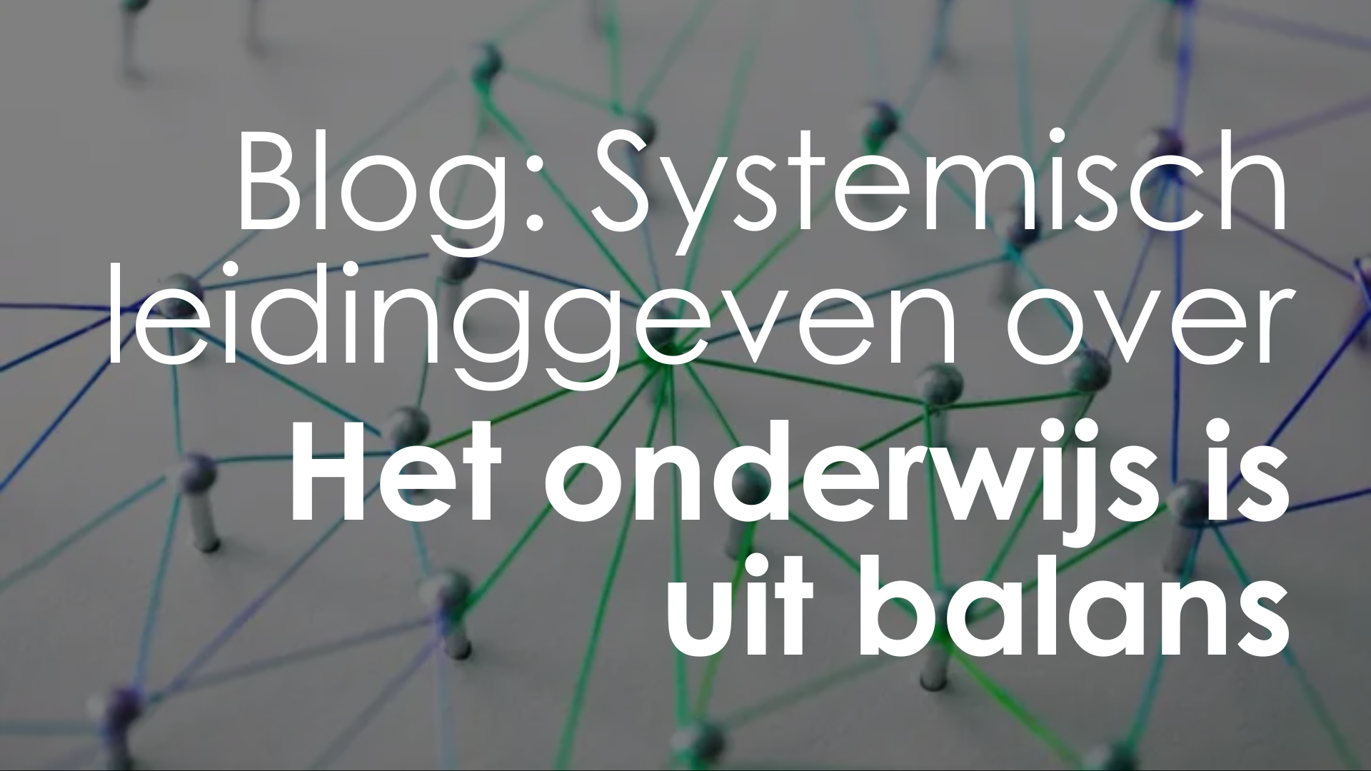 Het onderwijs is uit balans